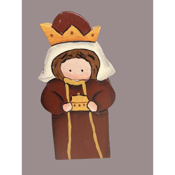 Wooden Nativity Set With Hand-Painted Figurines - Picture 7 of 14